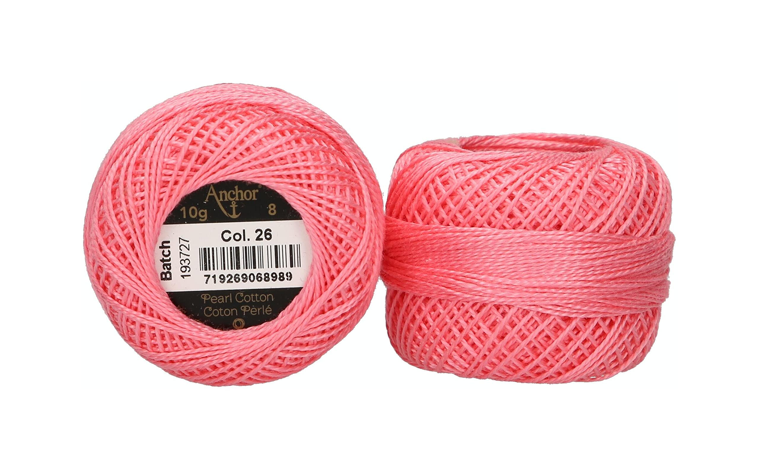 Anchor Embroidery Threads, 100% Cotton, Light Pink, Thickness 8, 82m, 16