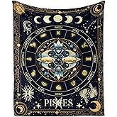 Homieblanket Pisces Zodiac Blanket for Boys Girls, Secret Astrology Themed Design Printed Throw Blankets for Kids Lap, Chair Sofa, Soft Fleece Cozy Blanket, 40