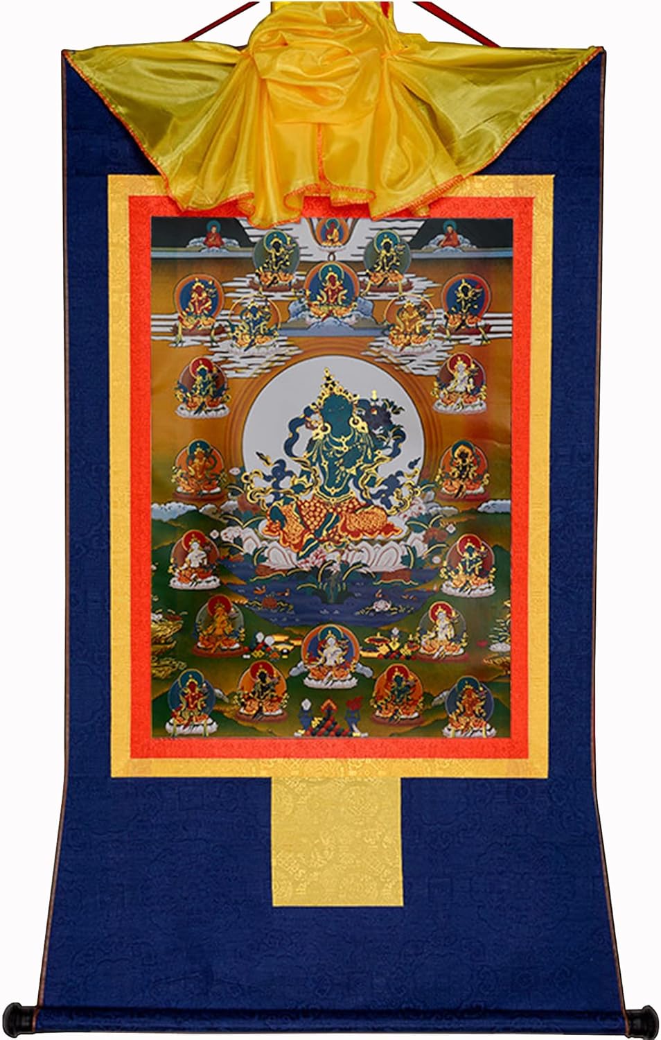 Paintings - Gandhanra Tibetan Thangka Art,21 Tara(Jetsun Dolma,Arya Tara,Shayama Tara),Buddhist Thangka Painting,Thangka Brocade Wall Hanging,Buddha Tapestry with Scroll,for Buddhist Altar Zen Meditation