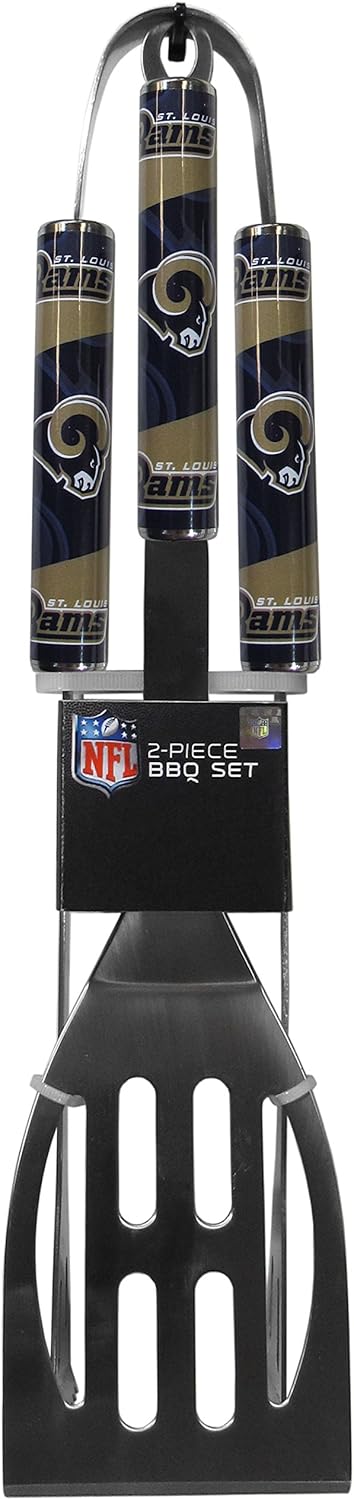 NFL Siskiyou Sports Fan Shop Los Angeles Rams 2 pc Steel BBQ Tool Set One Size Team Color : Clothing