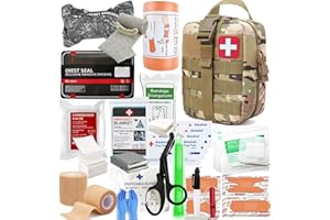 VVIITOP IFAK Kit Trauma Kit Military Medical First Aid Kits Bleeding Contral Emergency Survival Bug Out Bag for Camping Gear Supplies Hiking (Camouflage)