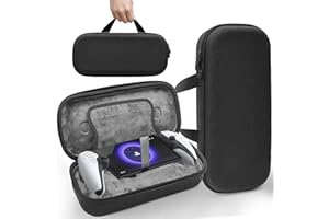 OZZYA Carrying Case for PS Portal Remote Player, Tailored Hard Shell Case with Accessory Storage Mesh, Protects Thumb Grips, 