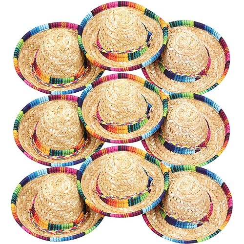 Tbestmax 10 pcs Mini Hat Sombrero Party Hats in Fiesta