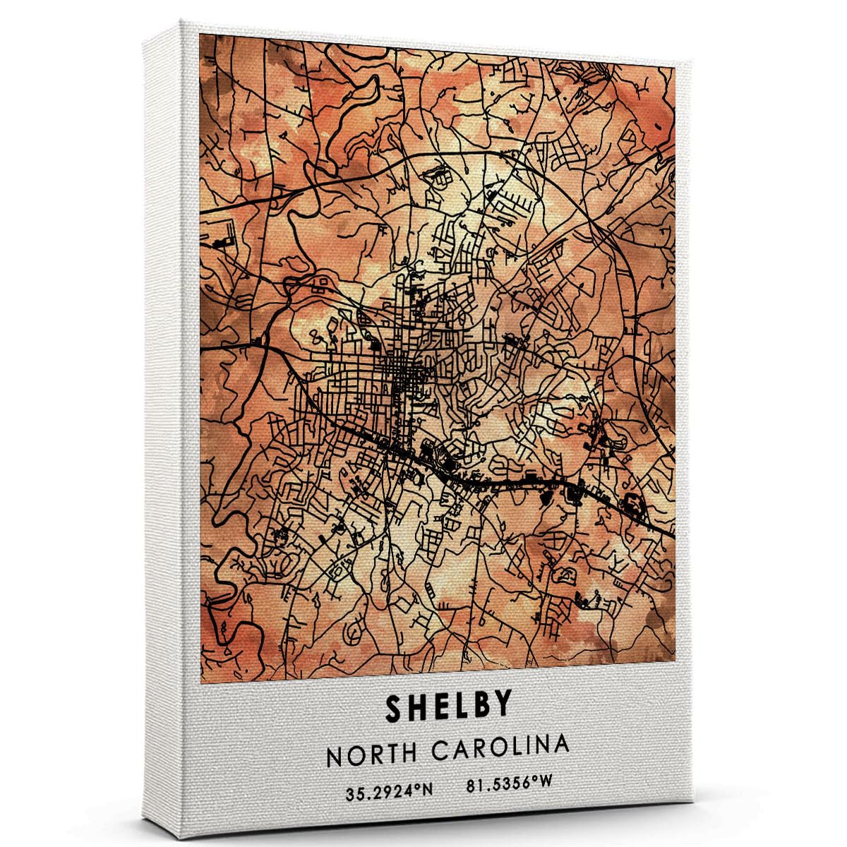 Shelby Map Poster, North Carolina Map Art