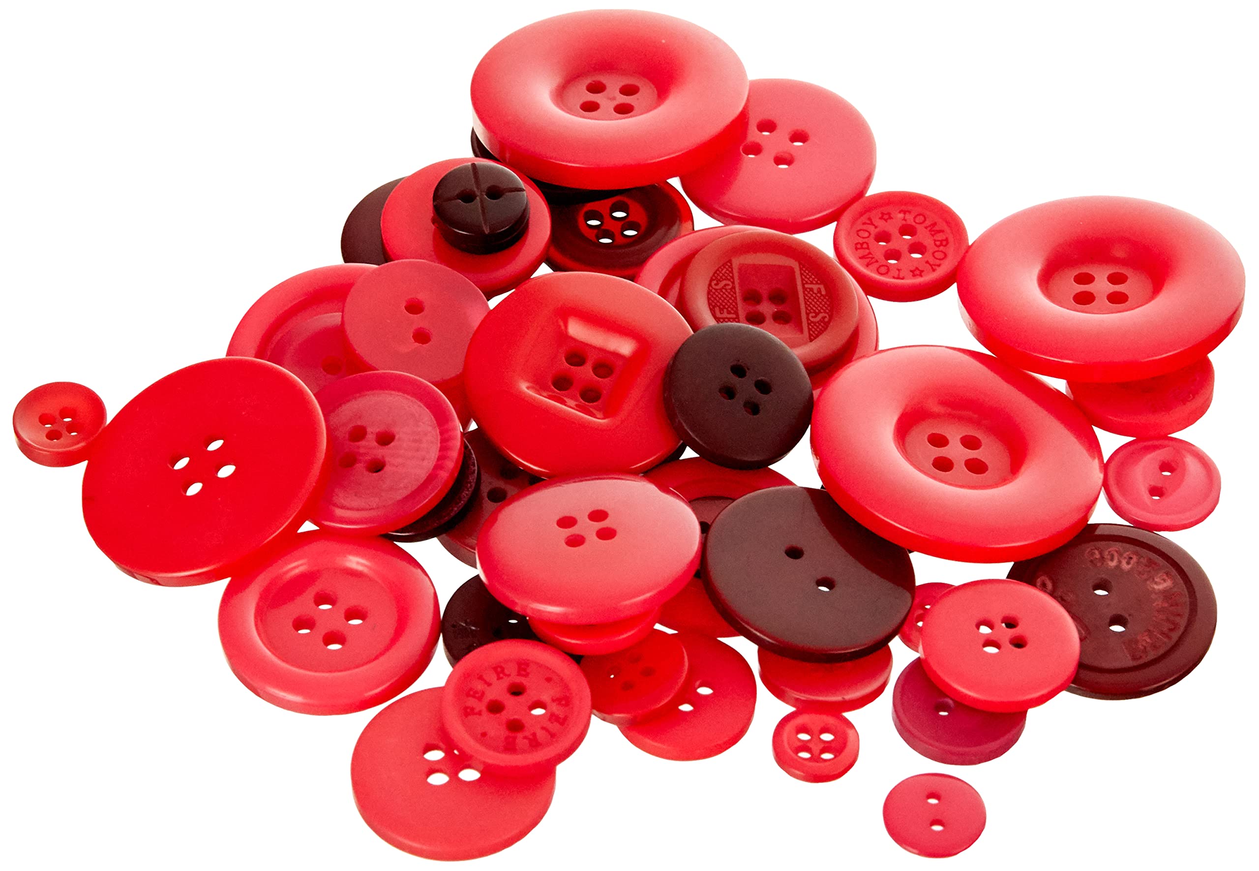 Papermania 250 g Assorted Button Pack, Red