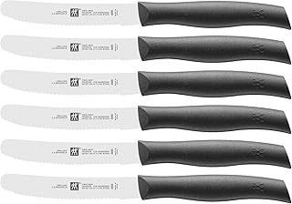 ZWILLING Messer-Set, 6-tlg., Frühstücksmesser, Klingenlänge: 12 cm, Rostfreier Spezialstahl/Kunststoff-Griff, Twin Grip