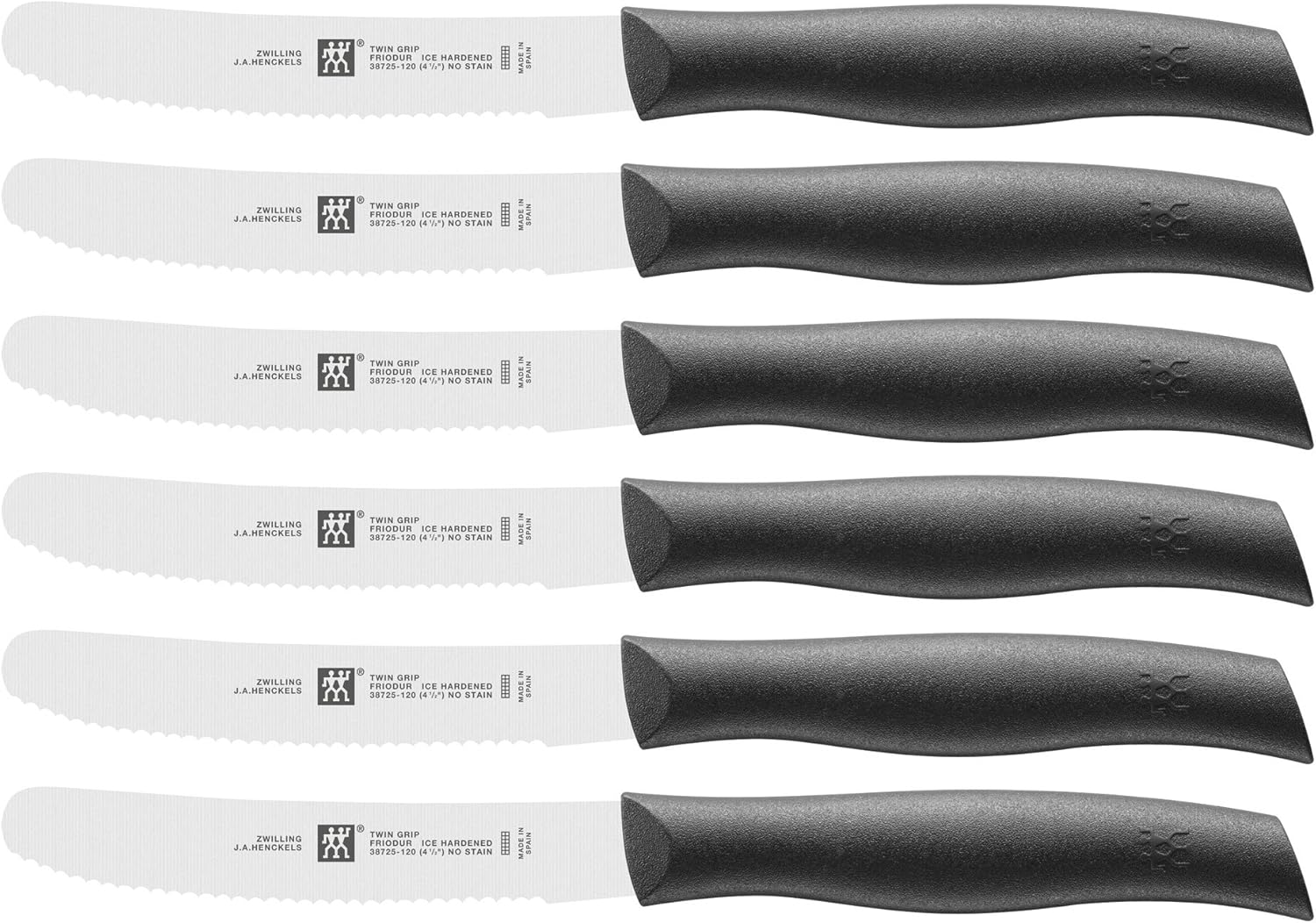 ZWILLING Messer-Set, 6-tlg., Frühstücksmesser, Klingenlänge: 12 cm, Rostfreier Spezialstahl/Kunststoff-Griff, Twin Grip