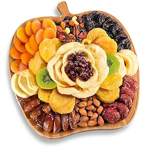 Dried Fruit & Nuts In Bamboo Apple Shape Serving Tray for Mother's Day