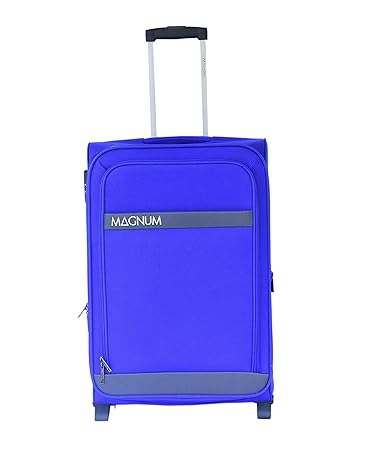Safari Magnum Strong 600d Polyester Push Button Trolly Rolling Bag with 4-Wheels Royal Blue Colour Size-Cabin