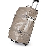 BAGSMART 70L Rolling Duffle Bag with Wheels, Large Travel Duffel Luggage Bag for Men, Water Repellent Heavy Duty for Travel Camp, Camel