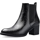 COASIS Women's Chelsea Boots Chunky Block Heel Slip On Ankle Boots with Elastic Sided Fall Booties