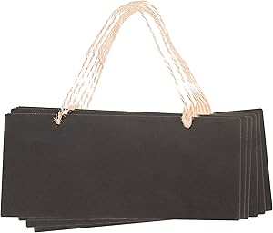 Juvale Hanging Chalkboard Sign - 6-Pack Double Sided Reusable Chalk Board Signs, Blackboard Message Board Plaque Stores, Home Decor, Wedding, Rectangle, 7 x 3 x 0.1 Inches