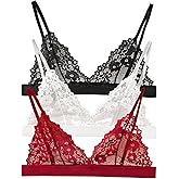 Cotorance Womens Bra No Underwire Lace Unlined Demi Triangle Bralettes