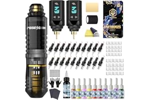 POSEIDON Tattoo Pen Kit Tattoo Gun Kit with 2pcs Tattoo Batteries Tattoo pen kit with 20pcs Tattoo cartridge needle tattoo ma