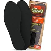Wool Flat Shoe Insert for Sandals & Sockless Shoes, Comfortable Shoe Insoles with Sweat-Absorbent Natural Fiber & Non-Slip Silicone Grip, Narrow-Cut Shoe Inserts for Women, Black, Size 37 - SoxsolS