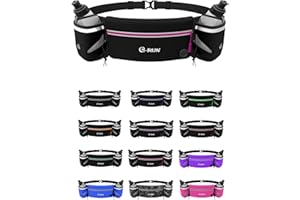Q-RUN Running Hydration Belt, Pink, Medium 25-33 inches, 10 Oz
