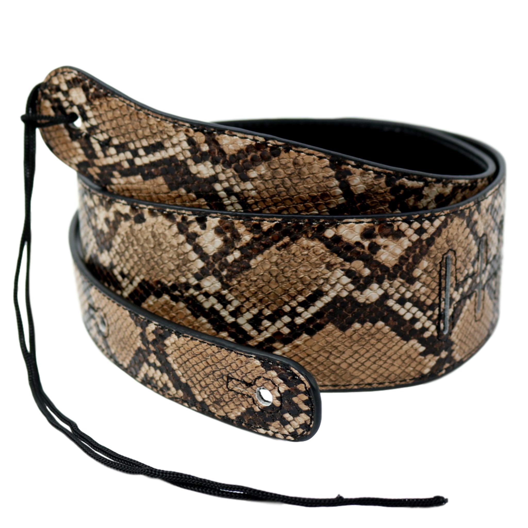 LP-works ギターストラップ ブラウン パイソン ギターベルト 調節可能 PUレザー 蛇柄 ベース フォーク スタイリッシュ クール アコースティック フォーク クラシックエレキギター商品画像