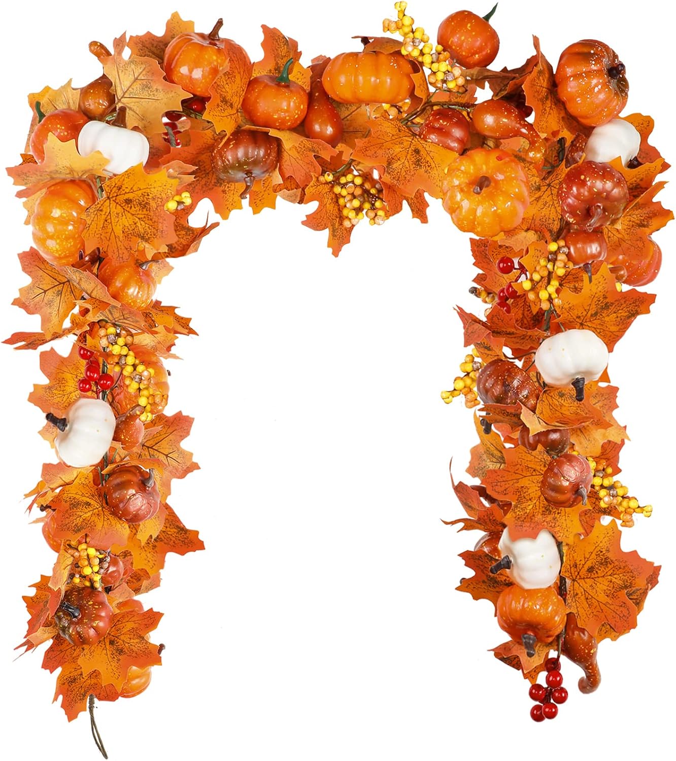 Wreaths, Garlands & Swags - Fall Maple Leaf Garland Hanging Fall Leaf Vines Artificial Fall Garland Decorations Pumpkin Leaf Garland Decoration for Wedding Anniversary Holiday Birthday Party Farmhouse Thanksgiving Decorations