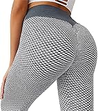 MOSHENGQI Women's Ruched Butt Lifting High Waist Yoga Pants Tummy Control Stretchy Workout Leggings Textured Booty…