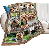 Yorkie Blanket Yorkshire Terrier Decor Throw Blanket Super Soft Flannel Lightweight Fluffy Plush Fuzzy Fleece Dog Blanket Gifts for Dog Lover Woman Girl Kids Boys for Bed Sofa Bedding 40"X50"