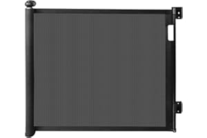 TATAVR Retractable Baby Gate, Mesh Baby Gate or Mesh Dog Gate, 33" Tall, Extends up to 63" Wide, Child Safety Gate for Doorways, Stairs, Hallways, Indoor/Outdoor(Black)