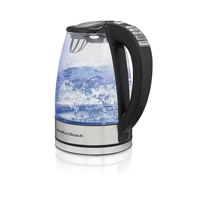 Hamilton Beach 40941 Glass Electric Kettle with 6 Programmed Adjustable
