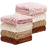Wiwiqing 8 Pcs 3D Boho Baby Blanket for Girls Boys Fluffy Toddler Blanket Soft Warm Newborn Toddler Receiving Crib Stroller Blankets Infant Gift for Baby Shower, 32" x 24" (Rainbow)