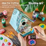 Shuttle Art 25 Colors Acrylic Paint Set 60ml with 3 Brushes & Palette view 8