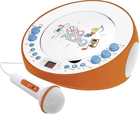 Dual CP 18 CD-Spieler mit Mikrofon (CD, 2 Mikrofon-Eingänge, Echo-Effekt, Stereoklang) Orange
