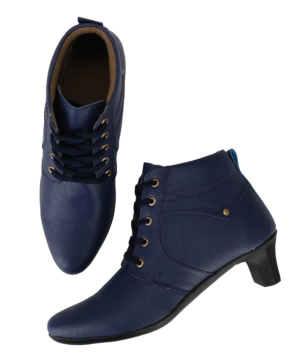 neso women's elegant point blue shearling boots