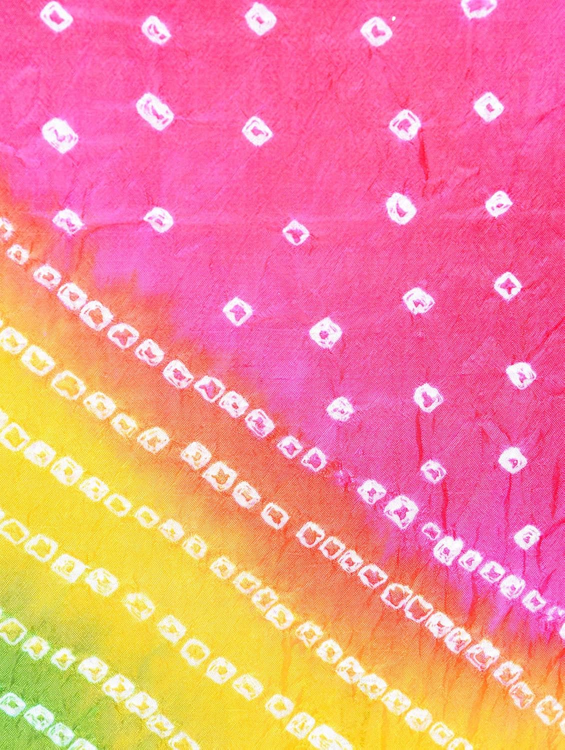 kastiel girl's chiffon art silk bandhej dupatta (kdp6023, multicolour, free size)