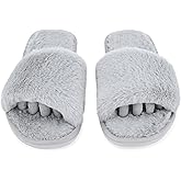 Pedi Couture Fuzzy House Slippers for Women - Soft & Comfortable Womens Slippers with Open Toe Separators - Cute All Day Wear Casual Slip on Ladies Footwear for Indoor & Outdoor