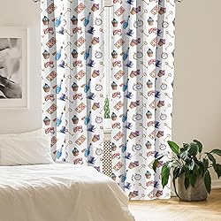 Lunarable Alice in Wonderland Curtains, Cupcakes