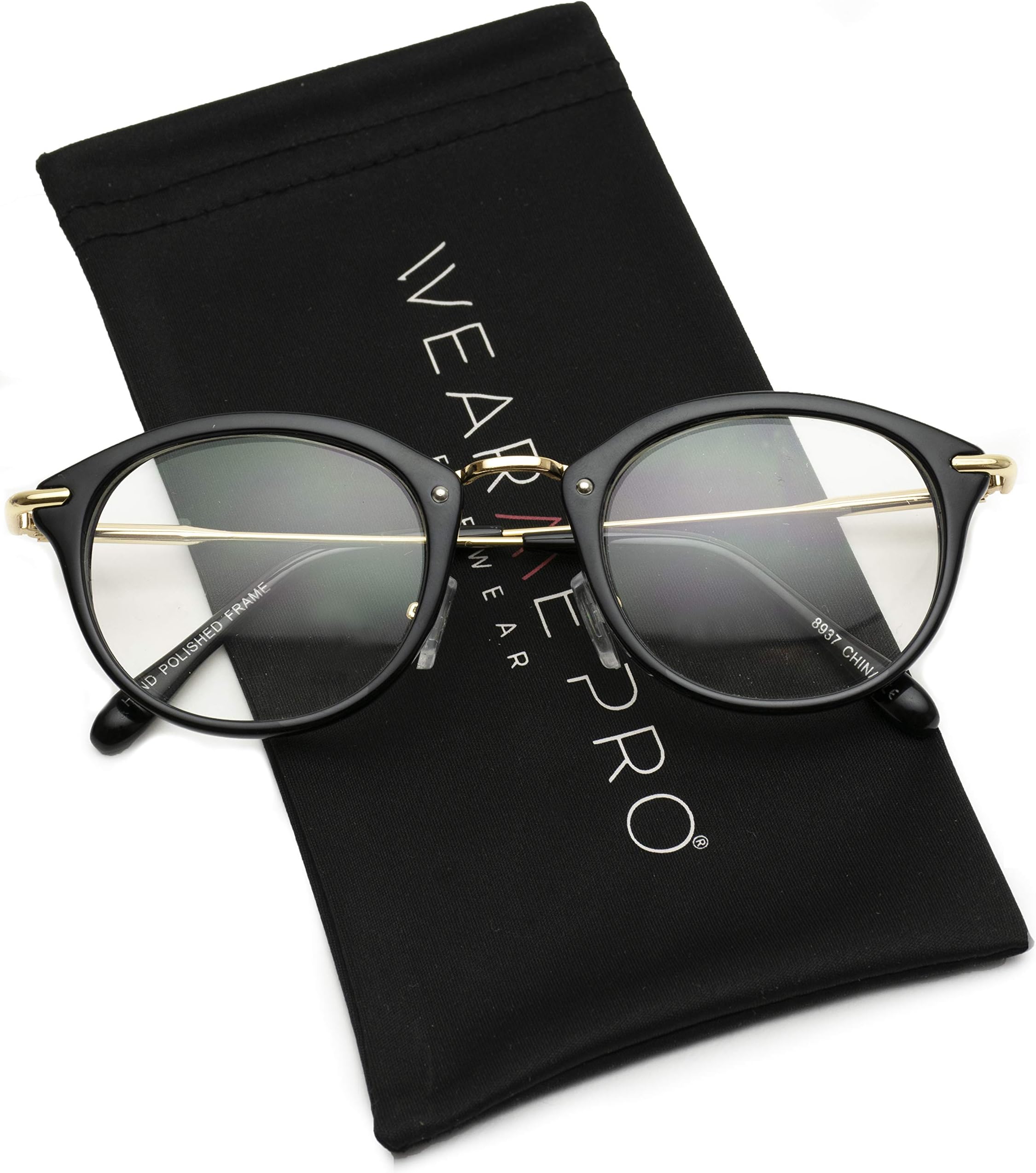 WearMe Pro - Small Round Clear Lens Super Retro Glasses