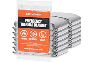 Go Time Gear Emergency Blankets for Survival (12 Pack), Mylar Emergency Survival Gear for Home, Camping, Hiking & Outdoor Survival Kits, Stay Warm, Dry, & Safe with Our Compact Space Blanket
