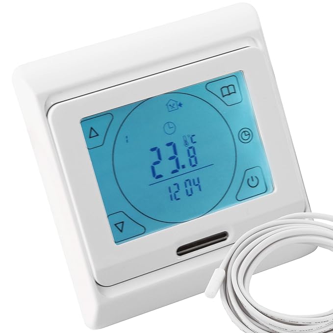 VILSTEIN© Digital Thermostat Temperatur-Regler Raumthermostat für Elektrische Fußbodenheizung Heizsysteme Touchscreen Beleuch
