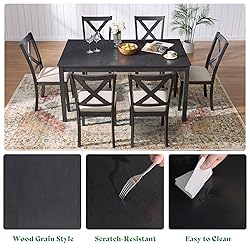 AMERLIFE 7-Piece Farmhouse Dining Table Set with 6