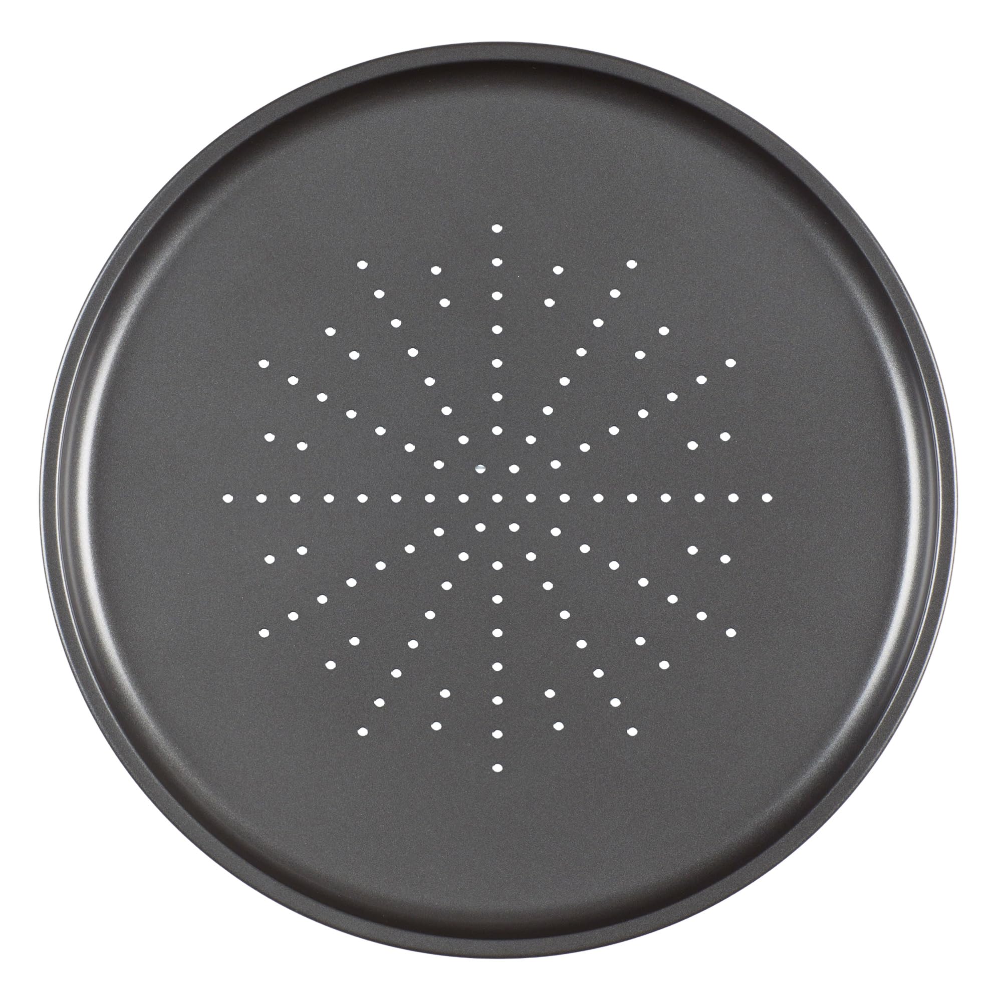 Prochef Non-Stick Large 32.5cm/12.5inch Carbon Steel Pizza Tray - Fridge, Freezer & Dishwasher Safe with 5 Year Guarantee - Black