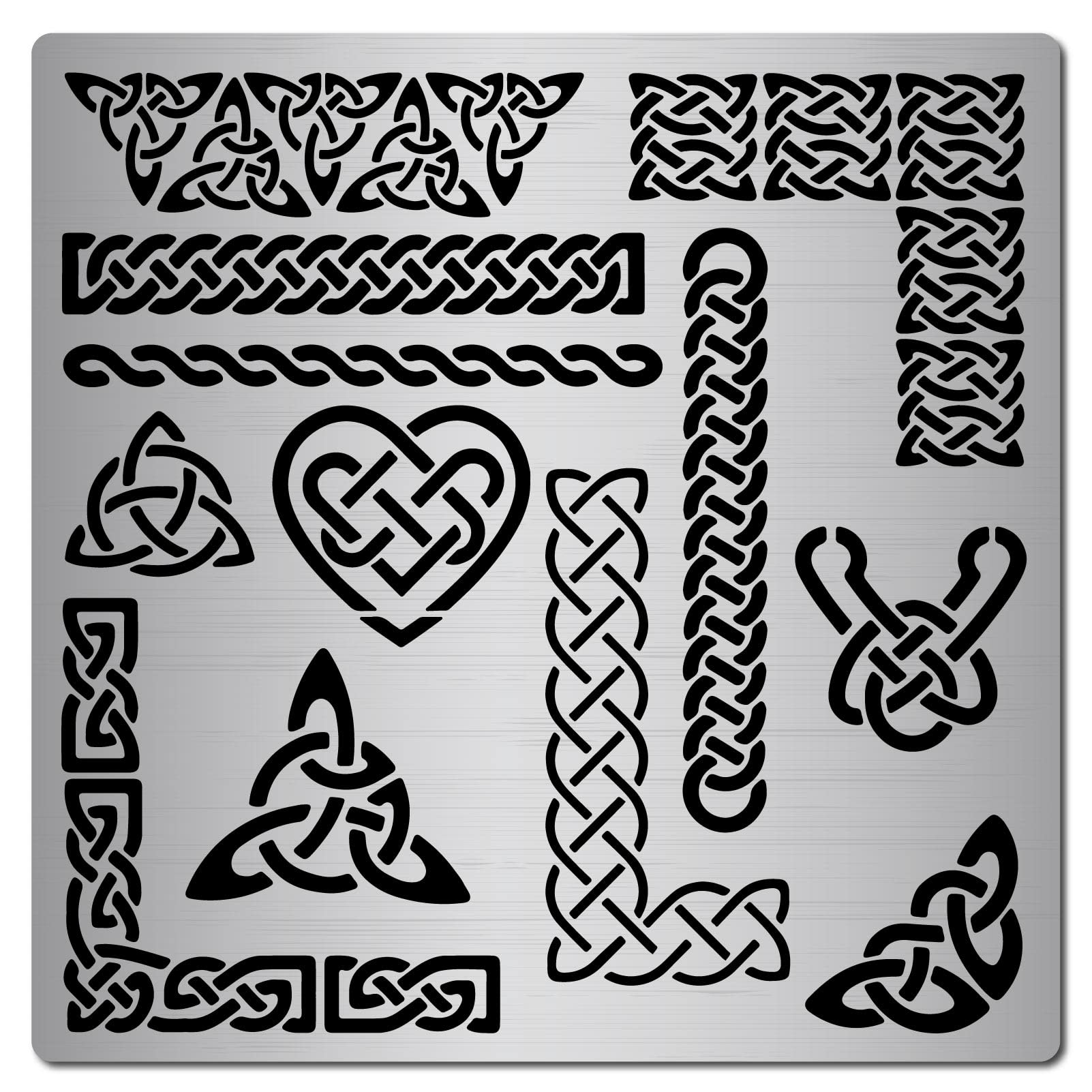 GORGECRAFT 6.3 Inch Metal Celtic Triquetra Knot Stencil Templates Viking Symbol Wicca Reusable Stencils for Painting on Wood Wall Canvas Furniture, Wood burning, Pyrography Engraving — image 1