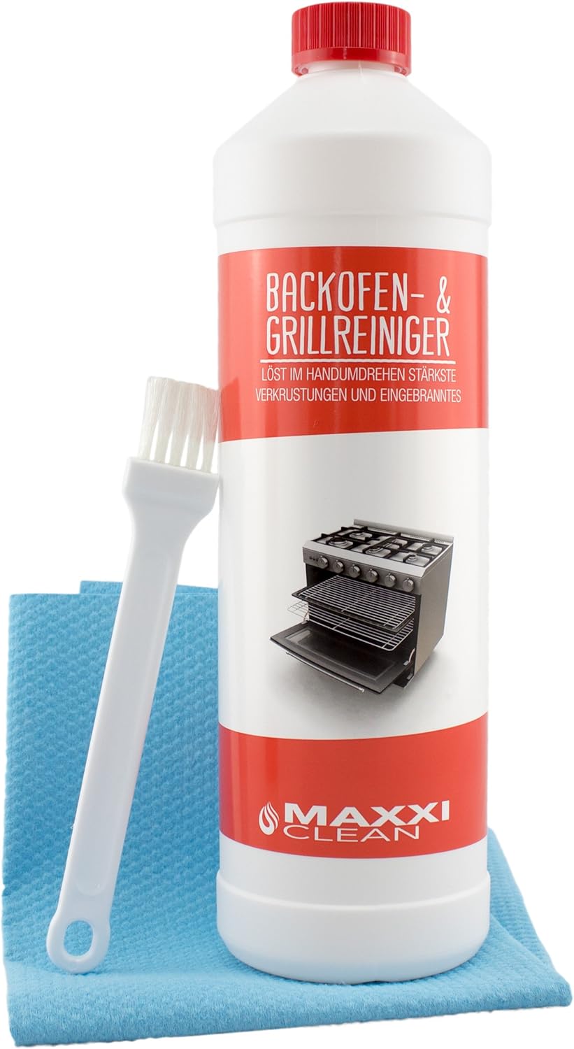 Maxxi Clean Backofenreiniger 1000 ml Gel Paste inkl. Backofen- und Grillreiniger Pinsel + Bonus agPLUS Fleece