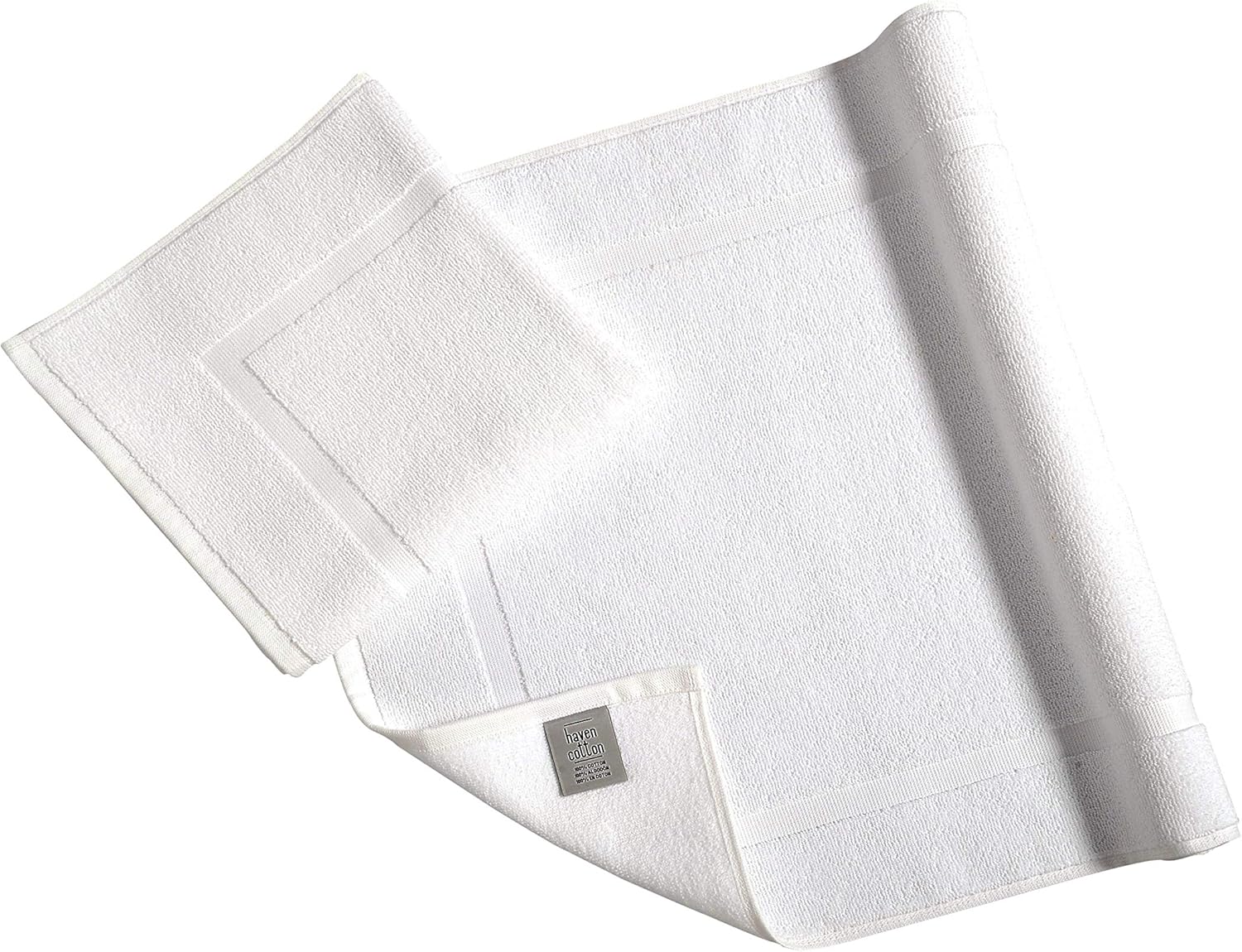 Haven Cotton 100% Premium Cotton Bath Mat Set - Pack of 6, 20 x 30 inches, 684 GSM, White: Home & Kitchen