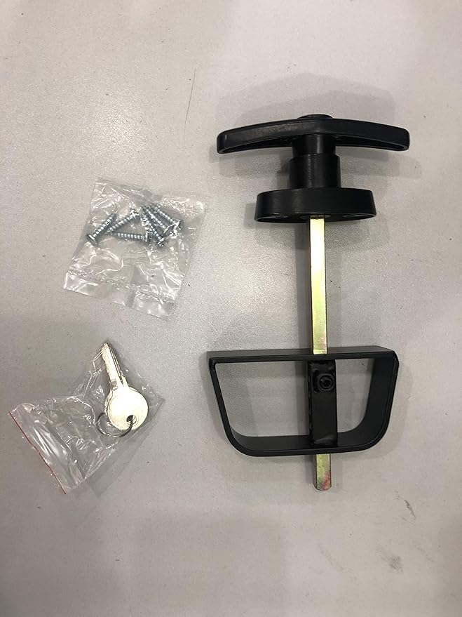 Shed Garage Black THandle Lock Set 41/2" Home Improvement