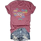 Anbech Womens Kindness Shirts Be Kind Teacher Graphic Tees Short Sleeve Love Tops