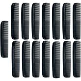 GENTS 15 Pack Pocket Comb Black Unbreakable Round Teeth Coarse Fine for Men's Hair Beard &amp; Mustache Peines para Cabello 5 Inch