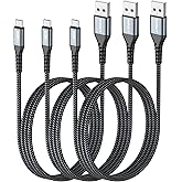 SUNGUY Micro USB Cable 3FT [3Pack], 18W USB to Micro USB Cable Fast Charging USB 2.0 Data Sync Nylon Braided for Samsung Galaxy S7 Edge S6, Power Bank, Android Phone, PS4