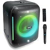 Gemini UltraRave 320W Bluetooth Party & Karaoke Speaker with LED Lights, Wireless Mic, TWS Stereo Pairing, 10-Hr Battery, USB/FM/AUX, 6.5" Woofer – Portable Loud Speaker for Home & Indoor Use