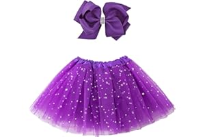Jastore Girls Layered Stars Sequins Tutu Skirt Princess Ballet Dance Dress for 2-8 Years