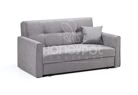 Honeypot Sofa Viva Storage Sofa Bed 2 Seater Grey Fabric