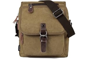 RAVUO Small Messenger Bag, Water Resistant Mens Women Canvas Shoulder Satchel Crossbody Purse for Travel Work
