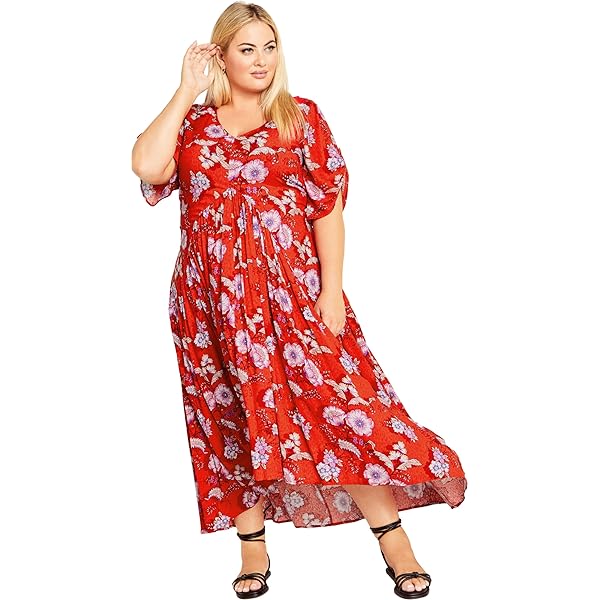 Avenue Marcie Print Maxi Dress at Amazon Women's Clothing store